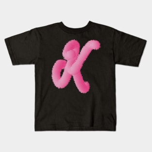 K Pink Animal Initials Kids T-Shirt